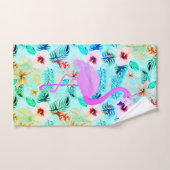 Flamant rose floral tropical (Serviette à main)