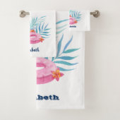 Flamant rose Flotte marine bleu blanc rayé (En situation)