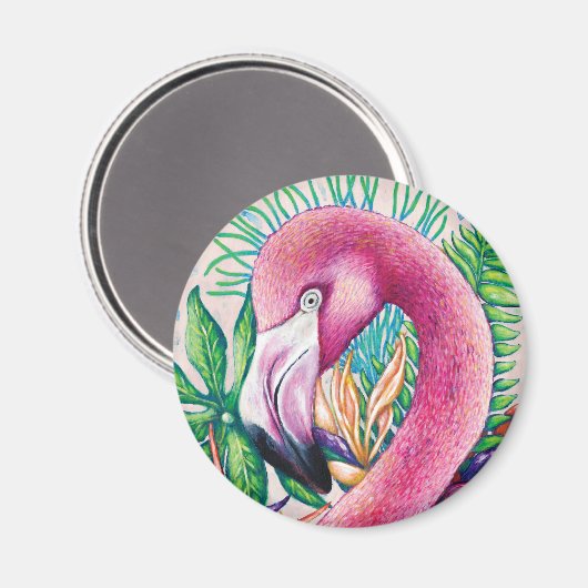Flamant rose Funny Mignonne Cool Unique Magnet d'A (Recto/Verso)