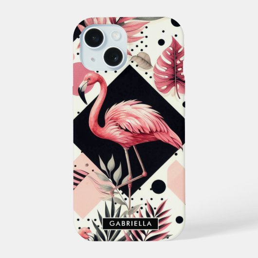 Flamant Rose Géométrique Mignon (Verso)