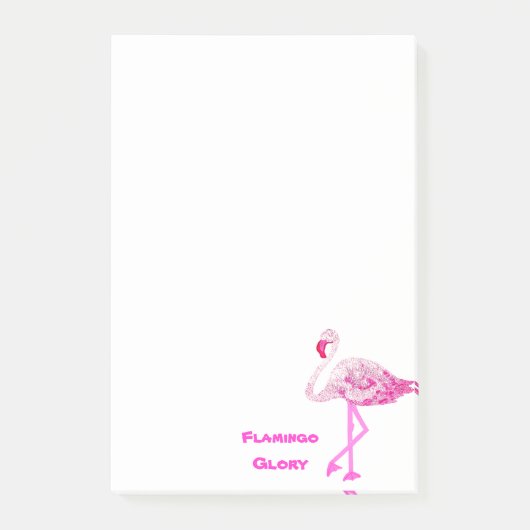 Flamant rose Glory Post-It Notes (Devant)