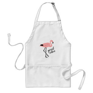 Flamant rose Good Vibes rose noir mignon tablier