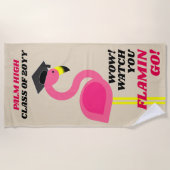 Flamant rose Graduation Serviette de plage personn (Devant)