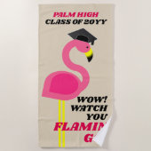 Flamant rose Graduation Serviette de plage personn (Devant)