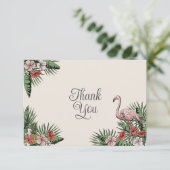 Flamant rose hawaïen et Hibiscus Merci ivoire (Debout devant)