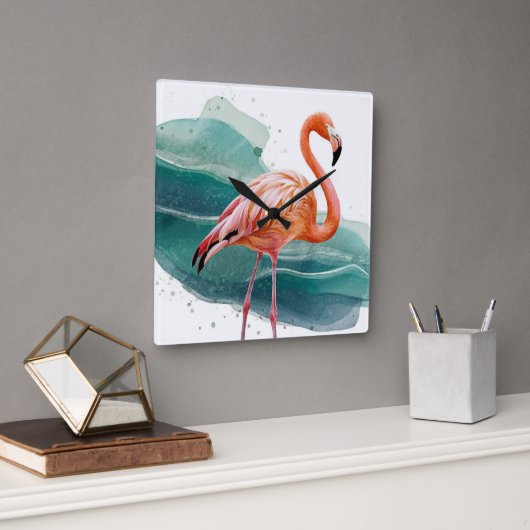 flamant rose horloge (Bureau)