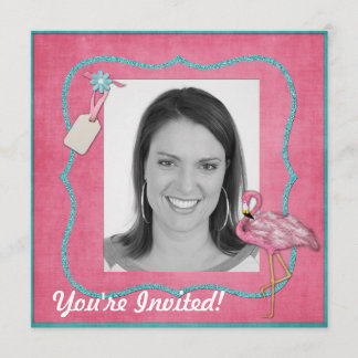 Flamant rose Invitation à la fête à thème