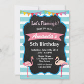 Flamant rose Invitation d'anniversaire (Devant)