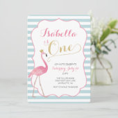 Flamant rose Invitation d'anniversaire (Debout devant)
