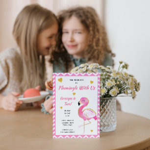 Flamant rose Invitation d'anniversaire