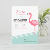 Flamant rose Invitation d'anniversaire (Debout devant)