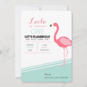 Flamant rose Invitation d'anniversaire (Devant)