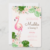 Flamant rose Invitation d'anniversaire (Devant)