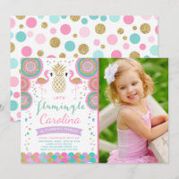Flamant rose Invitation d'anniversaire Invitation 