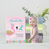 Flamant rose Invitation d'anniversaire Topic Pool  (Debout devant)