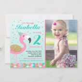 Flamant rose Invitation d'anniversaire Topic Pool  (Devant)