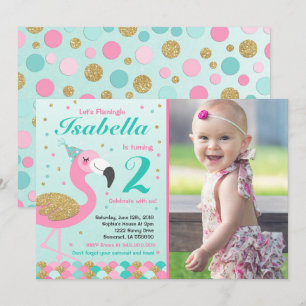 Flamant rose Invitation d'anniversaire Topic Pool 