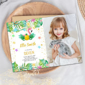 Flamant rose Invitations d'anniversaire avec photo