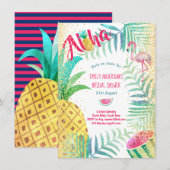 Flamant rose Invitations de Fête des mariées d'ana (Devant / Derrière)