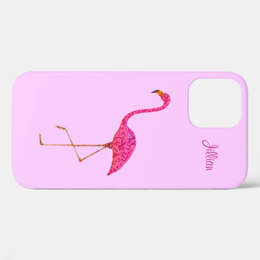 Flamant rose iPhone 12 Coque (Verso (horizontal))