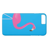 Flamant rose iPhone 7 Plus Coque bleu (Dos (Horizontal))