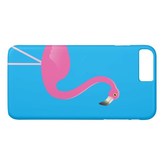 Flamant rose iPhone 7 Plus Coque bleu (Dos (Horizontal))