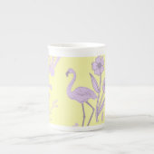 Flamant rose jaune Porcelaine fine Mug (Devant)