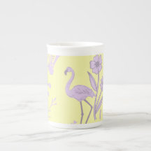 Flamant rose jaune Porcelaine fine Mug
