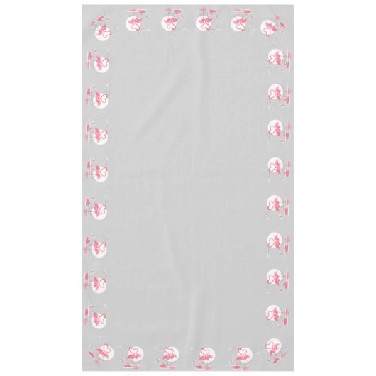 Flamant rose Love Bordure nappe 60x104 (Devant)