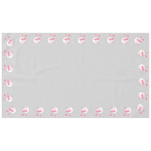 Flamant rose Love Bordure nappe 60x104 (Devant (Horizontal))