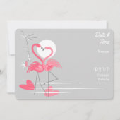 Flamant rose Love Bridal Douche invitation paysage (Dos)