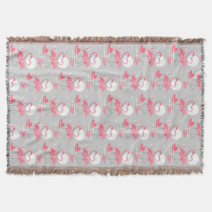 Flamant rose Love Carrelage jeté couverture vertic