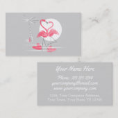 Flamant rose Love carte de visite (Devant / Derrière)