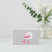 Flamant rose Love carte de visite (Debout devant)