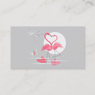 Flamant rose Love carte de visite