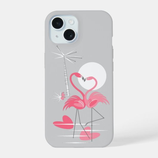 Flamant rose Love coque iphone (Verso)