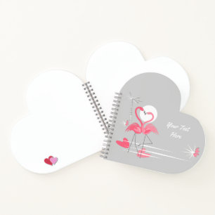 Flamant rose Love Côté Texte carnet coeur