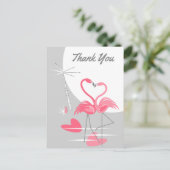 Flamant rose Love Grande Lune Merci carte postale (Debout devant)