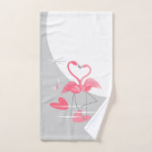 Flamant rose Love Large Lune ensemble de serviette (Serviette à main)