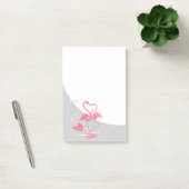 Flamant rose Love Large Lune post-it notes vertica (Bureau)