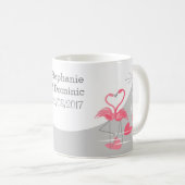 Flamant rose Love Large Moon Names Date mug (Devant droit)
