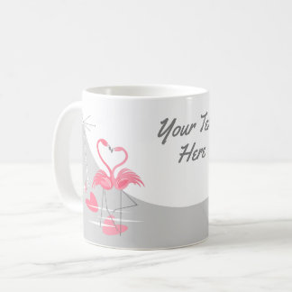 Flamant rose Love Large Moon Texte mug