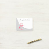 Flamant rose Love Large Moon Texte post-it notes (Sur un bureau)