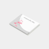 Flamant rose Love Large Moon Texte post-it notes (Incliné)