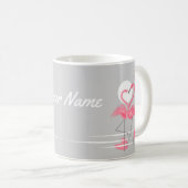 Flamant rose Love Name mug (Devant droit)