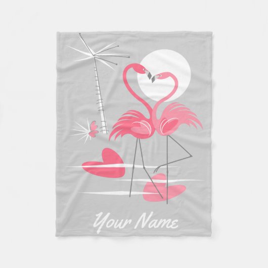 Flamant rose Love Nom polaire couverture (Devant)