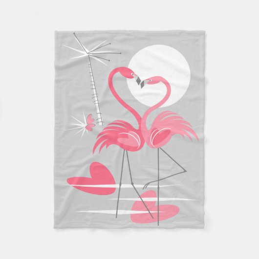 Flamant rose Love polaire couverture (Devant)
