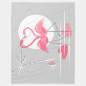 Flamant rose Love polaire couverture large horizon (Devant)