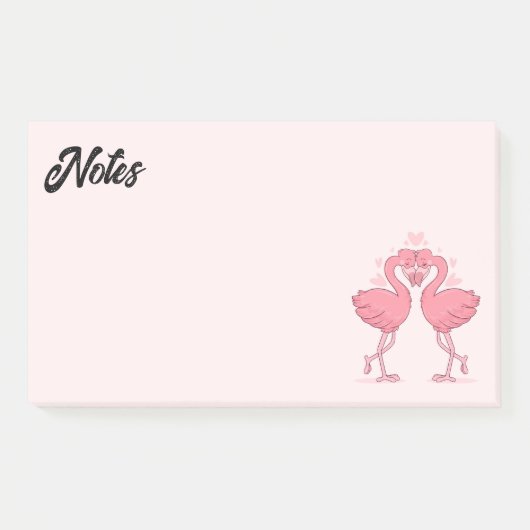 Flamant rose Love Post-it Notes (Devant)