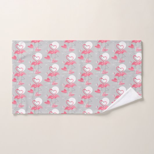 Flamant rose Love Serviette à main carrée (Serviette à main)